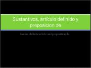 Nouns, definite article and preposition de