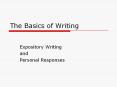 The Basics of Writing PowerPoint PPT Presentation