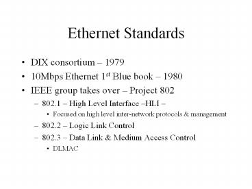 Ethernet Standards