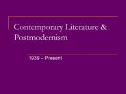 Contemporary Literature