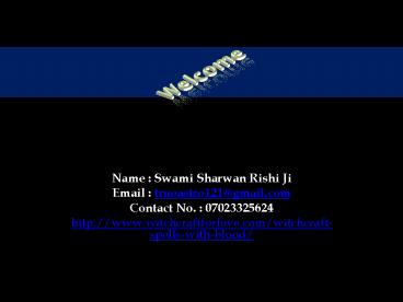 Witchcraft Spells With Blood