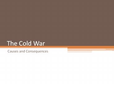 The Cold War