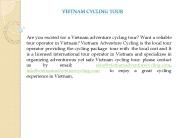 Vietnam Cycling Tour