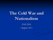 The Cold War and Nationalism