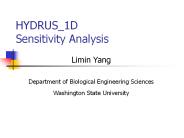 HYDRUS_1D Sensitivity Analysis