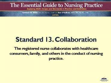 Standard 13. Collaboration