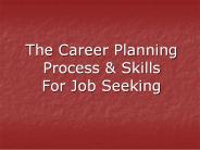 The Career Planning Process