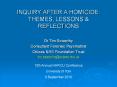 INQUIRY AFTER A HOMICIDE: THEMES, LESSONS PowerPoint PPT Presentation