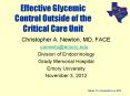 Effective Glycemic Control Outside of the Critical Care Unit PowerPoint PPT Presentation