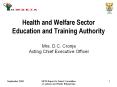 Health and Welfare Sector Education and Training Authority PowerPoint PPT Presentation