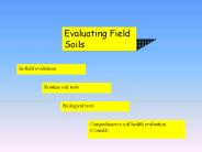 Evaluating Field Soils