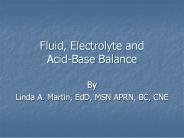 Fluid, Electrolyte and Acid-Base Balance