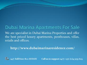 Dubai marina Apartments for Sale