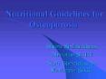 Nutritional Guidelines for Osteoporosis PowerPoint PPT Presentation