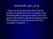 Jeremiah 29:1, 4-14