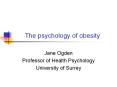 The psychology of obesity PowerPoint PPT Presentation