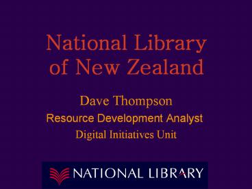 National Library of New Zealand