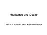 Inheritance and Design