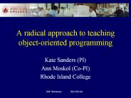 A radical approach to teaching object-oriented programming