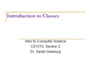 Introduction to Classes