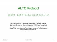 ALTO Protocol draft-ietf-alto-protocol-14