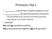 Pronouns: Day 1