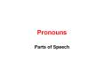Pronouns PowerPoint PPT Presentation