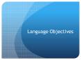 Language Objectives PowerPoint PPT Presentation
