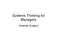 Systems Thinking for Managers PowerPoint PPT Presentation