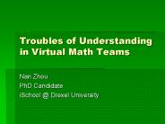 Troubles of Understanding in Virtual Math Teams