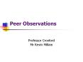 Peer Observations PowerPoint PPT Presentation