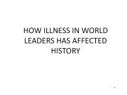 HOW ILLNESS IN WORLD LEADERS HAS AFFECTED HISTORY