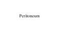 Peritoneum PowerPoint PPT Presentation