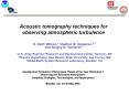 Acoustic tomography techniques for observing atmospheric turbulence PowerPoint PPT Presentation