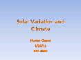 Solar Variation and Climate PowerPoint PPT Presentation