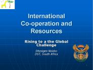 International Co-operation and Resources
