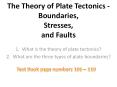 The Theory of Plate Tectonics - Boundaries, Stresses, and Faults PowerPoint PPT Presentation