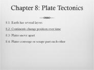 Chapter 8: Plate Tectonics