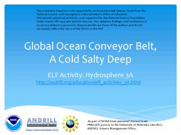 Global Ocean Conveyor Belt, A Cold Salty Deep