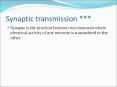 Synaptic transmission *** PowerPoint PPT Presentation