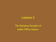 The Religious Scruples of