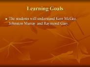 Learning Goals