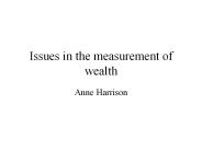 Issues in the measurement of wealth
