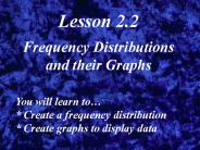 Frequency Distributions and their Graphs