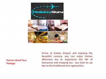 Hainan Island Tour Package From Singapore