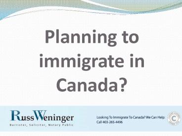 Legal advice from Russ Weninger