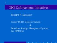 OIG Enforcement Initiatives