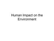 Human Impact on the Environment