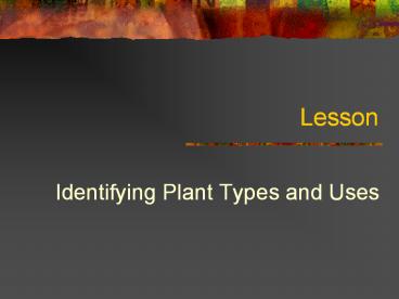 Identifying Plant Types and Uses