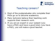 Teaching careers?